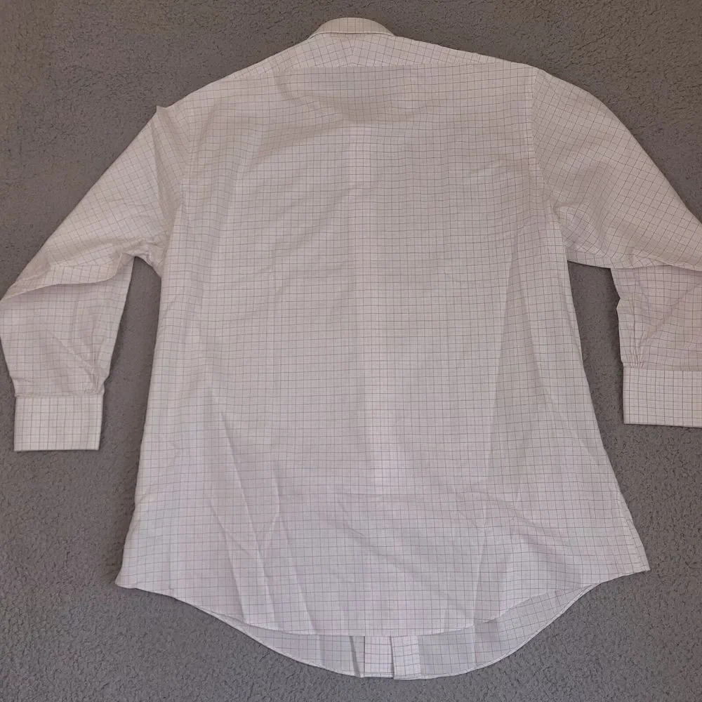 Brooks Brothers Shirt Mens 17.5‎ -2/3 White Plaid Button Up Regent Cotton